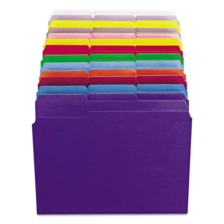 Smead Pressboard Folder, 1/3-Cut Tab, Yellow, PK100, Tab Position: Assorted 12934